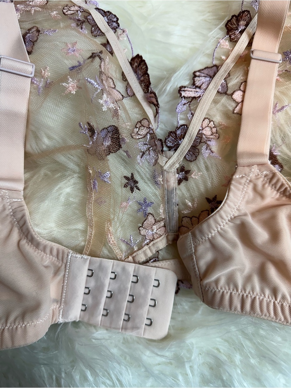 NWT Cosabella Abrima Curvy Large Tall Triangle Bralette Pink Lilly Embroidered - Picture 7 of 10